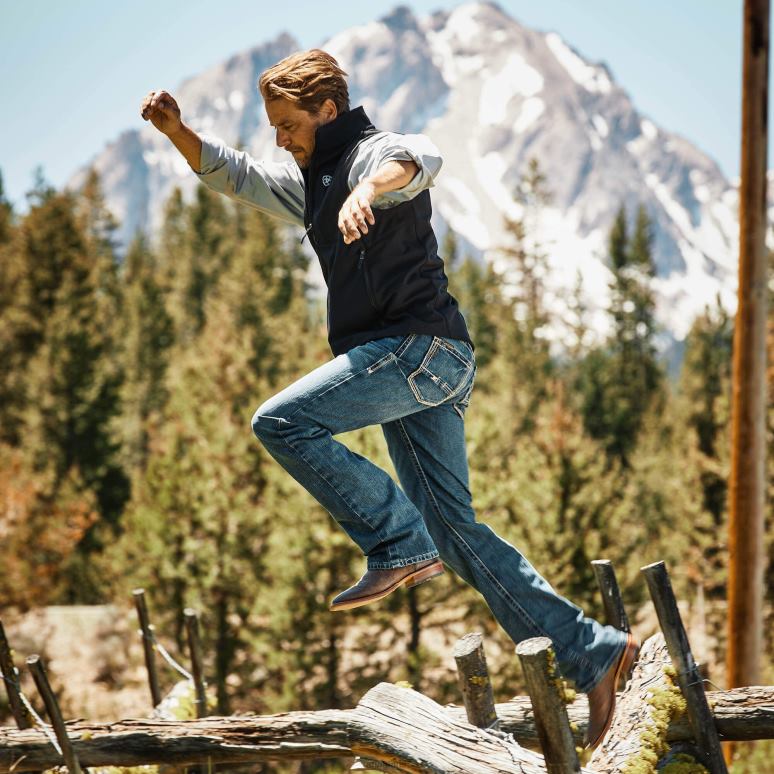 RJ66P506 jean bootcut m4 taille basse Ariat bas ravin Hommes