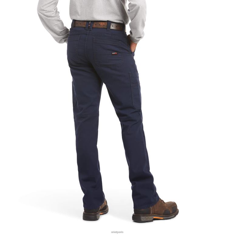 RJ66P1683 pantalon droit empilable en toile duralight extensible droite fr m5 Ariat bas marine Hommes