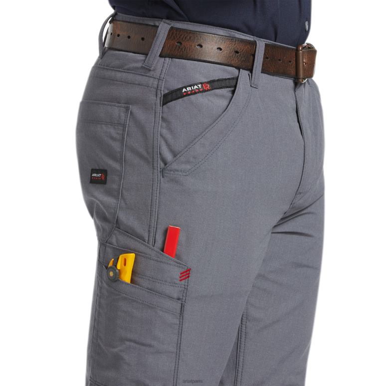 RJ66P1691 pantalon droit empilable fr m5 duralight ripstop à jambe droite Ariat bas gris Hommes