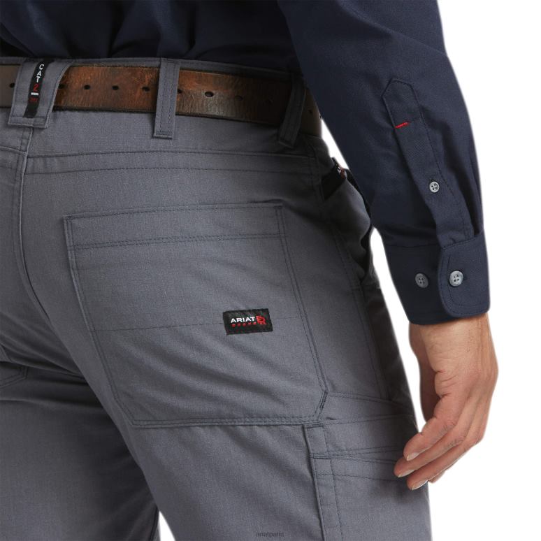 RJ66P1691 pantalon droit empilable fr m5 duralight ripstop à jambe droite Ariat bas gris Hommes