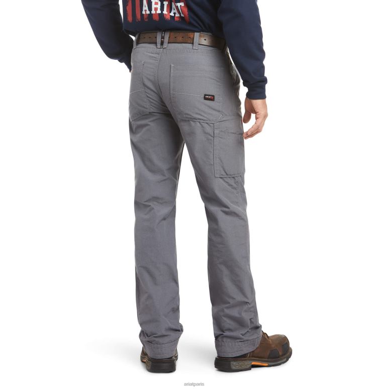 RJ66P1692 pantalon coupe bootcut décontracté duralight ripstop fr m4 Ariat bas gris Hommes