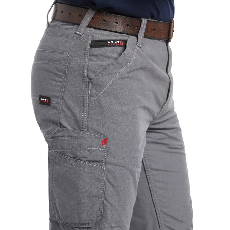 RJ66P1692 pantalon coupe bootcut décontracté duralight ripstop fr m4 Ariat bas gris Hommes