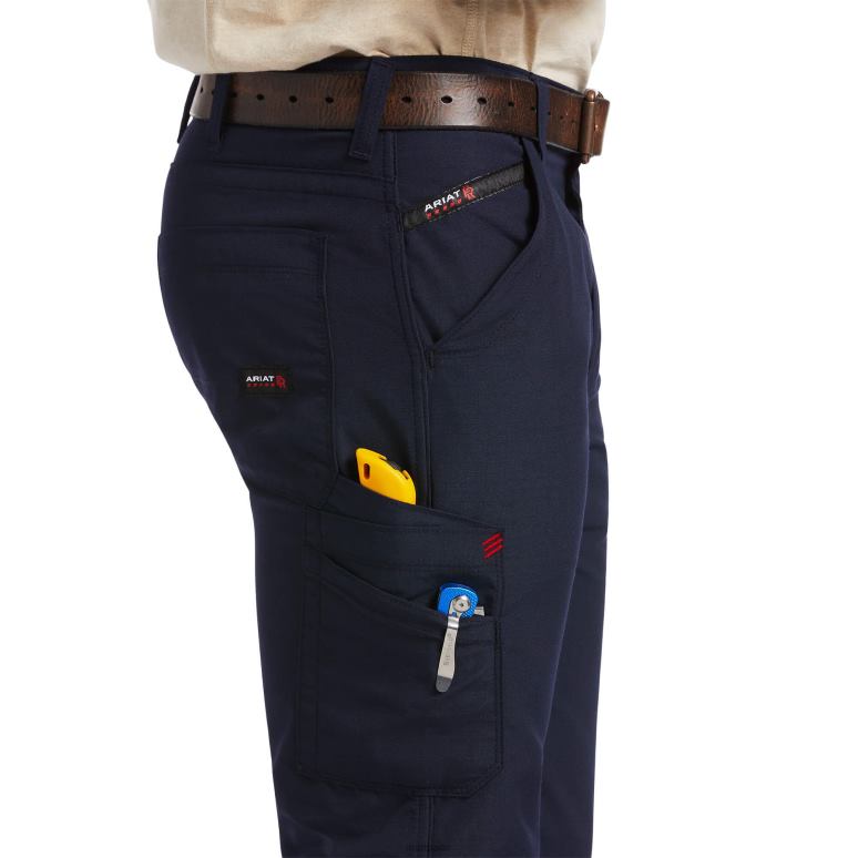 RJ66P1694 pantalon droit empilable fr m5 duralight ripstop à jambe droite Ariat bas marine Hommes