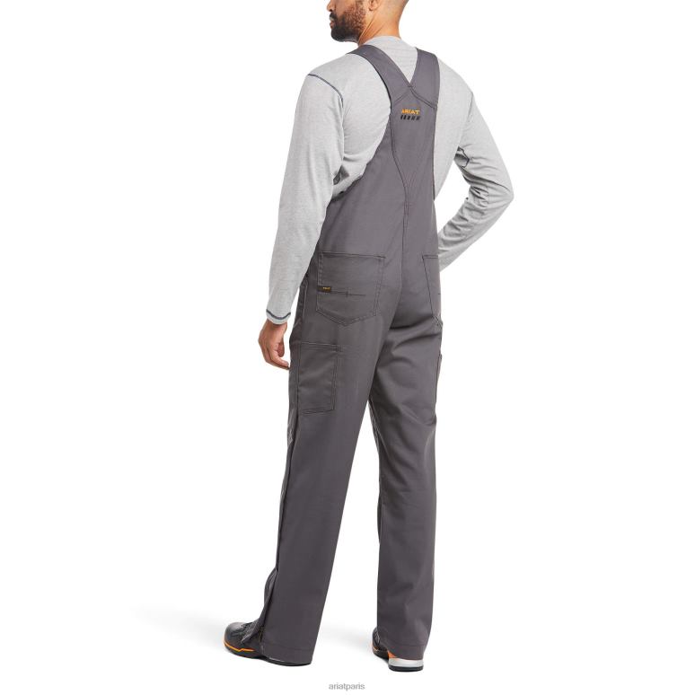 RJ66P1750 bavoir non doublé en duracanvas avec barres d'armature Ariat bas barres d'armature grises Hommes