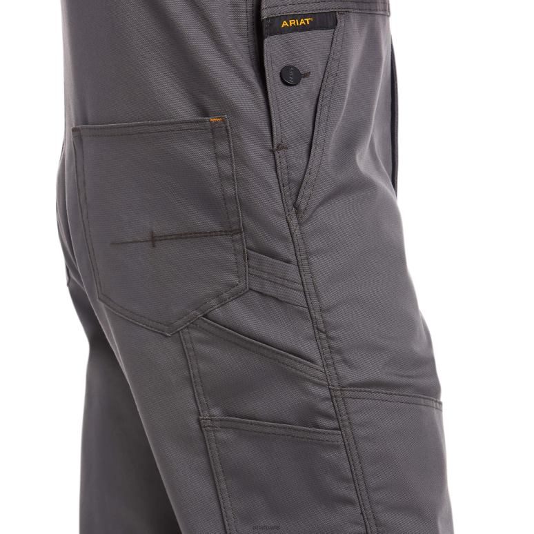 RJ66P1750 bavoir non doublé en duracanvas avec barres d'armature Ariat bas barres d'armature grises Hommes