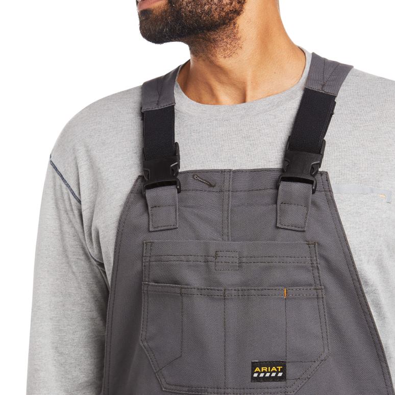 RJ66P1750 bavoir non doublé en duracanvas avec barres d'armature Ariat bas barres d'armature grises Hommes