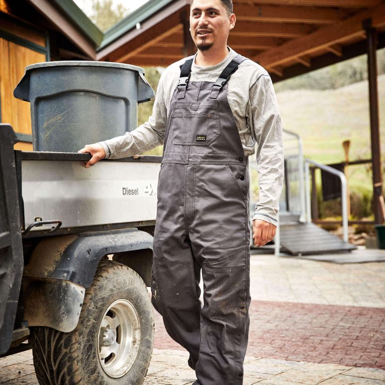 RJ66P1750 bavoir non doublé en duracanvas avec barres d'armature Ariat bas barres d'armature grises Hommes