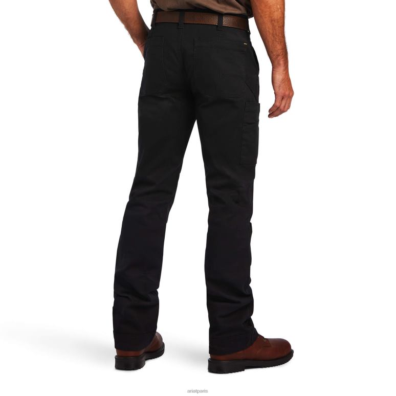 RJ66P1751 rebar m5 droit durastretch sergé lavé salopette pantalon droit Ariat bas noir Hommes