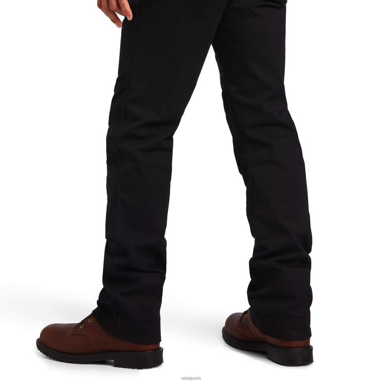 RJ66P1751 rebar m5 droit durastretch sergé lavé salopette pantalon droit Ariat bas noir Hommes