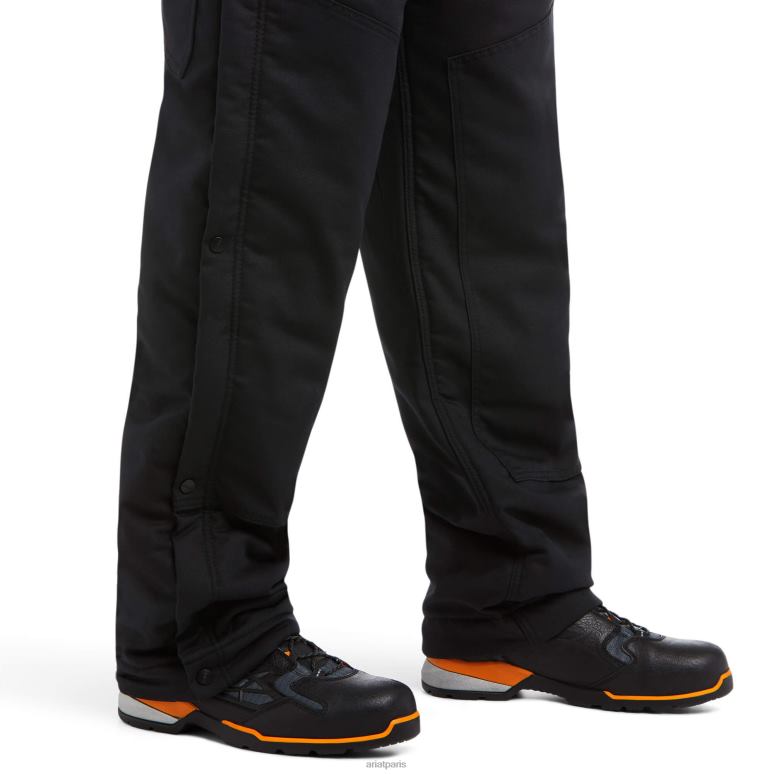 RJ66P1752 bavoir isolé extensible duracanvas avec barres d'armature Ariat bas noir Hommes