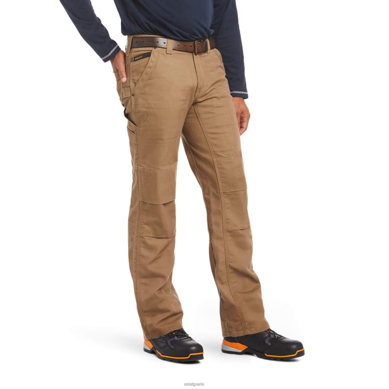 RJ66P1757 rebar m4 pantalon utilitaire coupe bootcut décontracté en toile durastretch Ariat bas kaki des champs Hommes