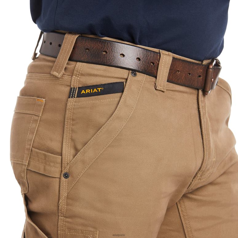 RJ66P1757 rebar m4 pantalon utilitaire coupe bootcut décontracté en toile durastretch Ariat bas kaki des champs Hommes