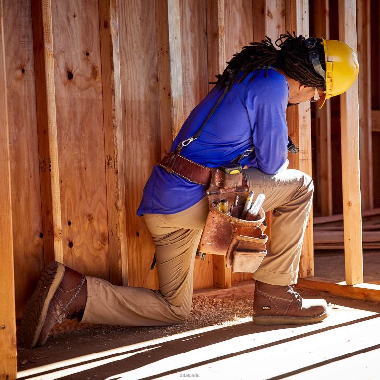 RJ66P548 rebar m5 flux de travail droit pantalon ultraléger empilable à jambe droite Ariat bas kaki des champs Hommes