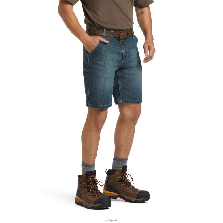 RJ66P1773 short utilitaire en jean durastretch rebar Ariat bas fantôme Hommes