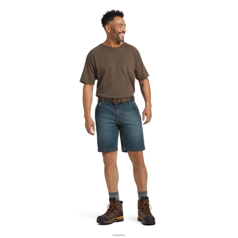 RJ66P1773 short utilitaire en jean durastretch rebar Ariat bas fantôme Hommes