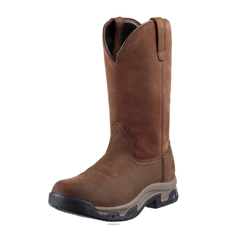 RJ66P161 botte imperméable à enfiler tout terrain Ariat chaussure marron vieilli Hommes