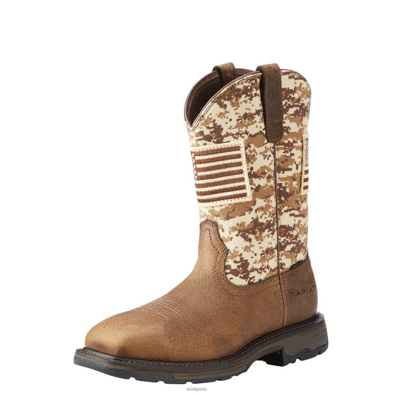 RJ66P146 botte de travail Workhog Patriot à embout en acier Ariat chaussure camouflage terre/sable Hommes