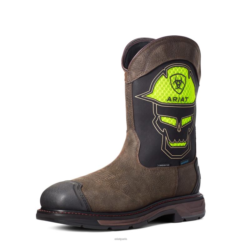 RJ66P219 Botte de travail workhog xt venttek bold imperméable à embout en carbone Ariat chaussure café de fer Hommes
