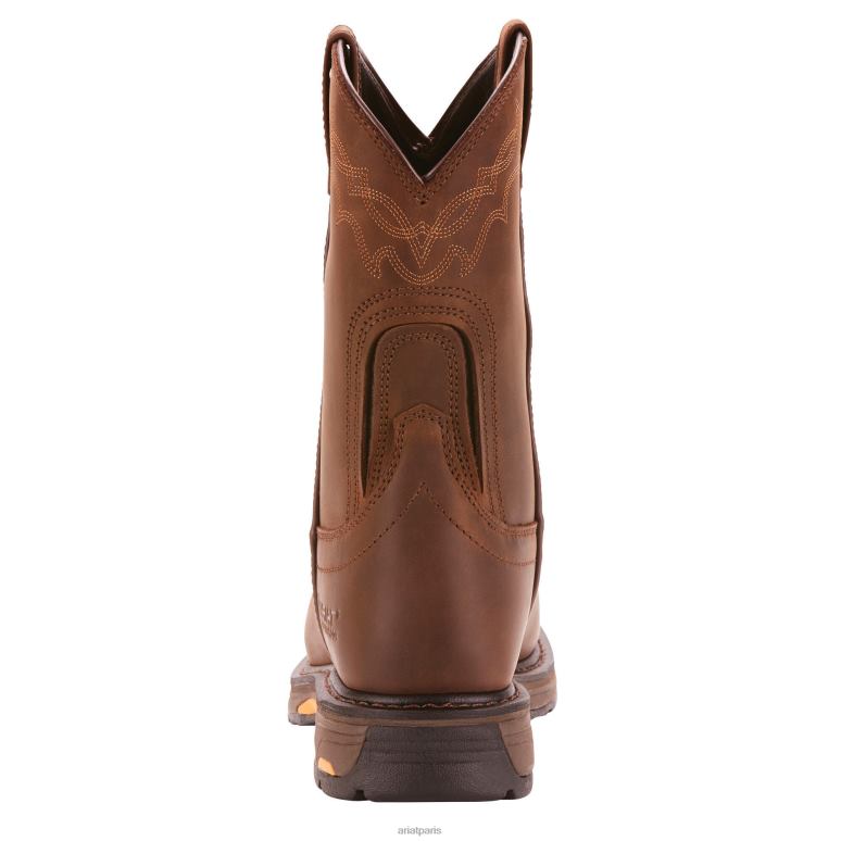 RJ66P225 botte de travail imperméable workhog Ariat chaussure brun huileux vieilli Hommes