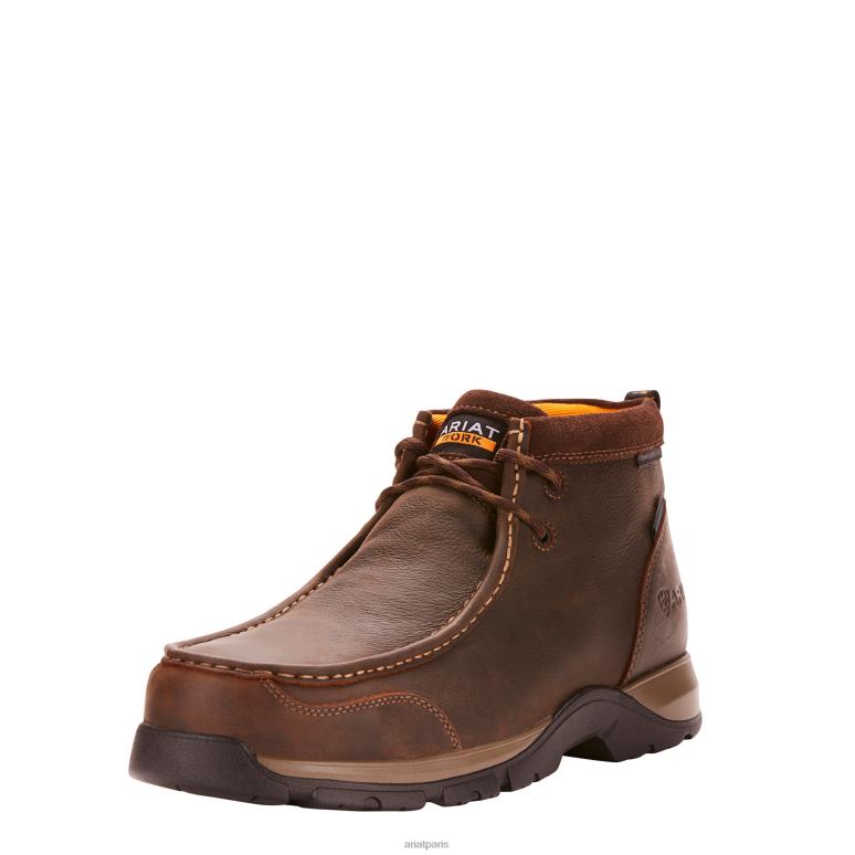 RJ66P233 Botte de travail imperméable à bout composite Edge lte moc Ariat chaussure marron foncé Hommes