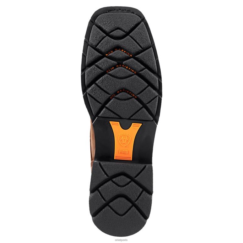 RJ66P244 Botte de travail Cascade à bout carré de 8 po de largeur à bout en acier Ariat chaussure brun alamo Hommes