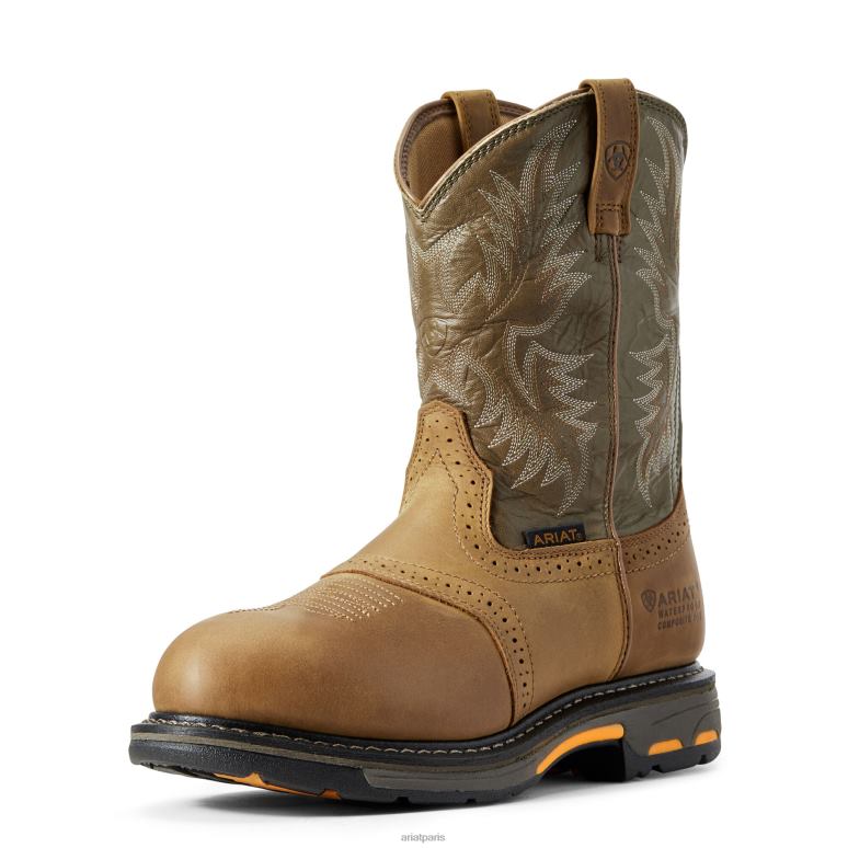 RJ66P245 Botte de travail imperméable à bout composite Workhog Ariat chaussure écorce vieillie Hommes