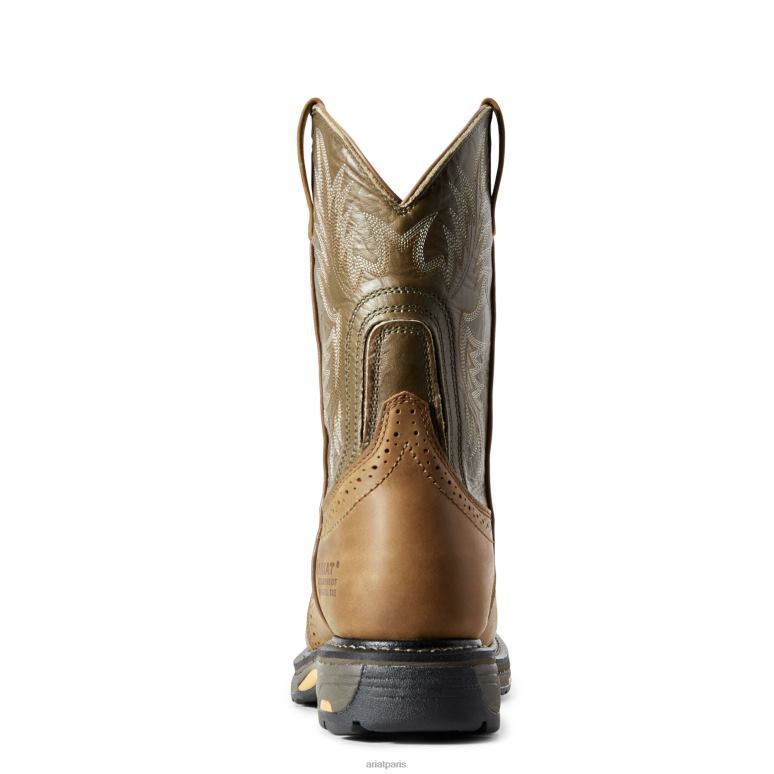 RJ66P245 Botte de travail imperméable à bout composite Workhog Ariat chaussure écorce vieillie Hommes