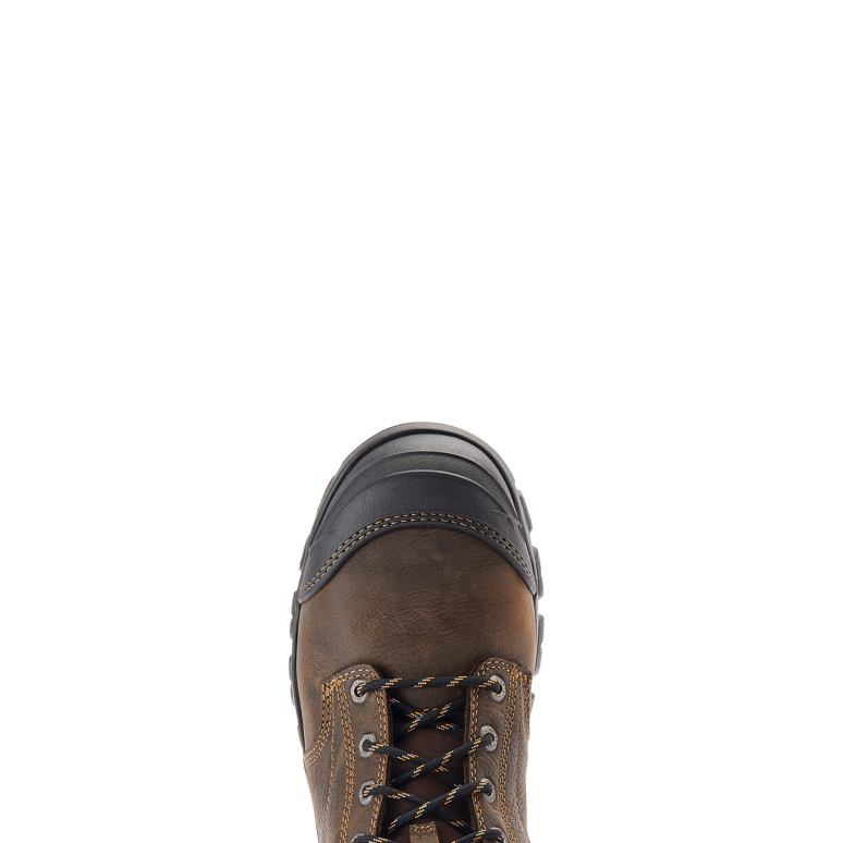 RJ66P246 Botte de travail imperméable à embout en acier de 8 po Ariat chaussure marron foncé Hommes