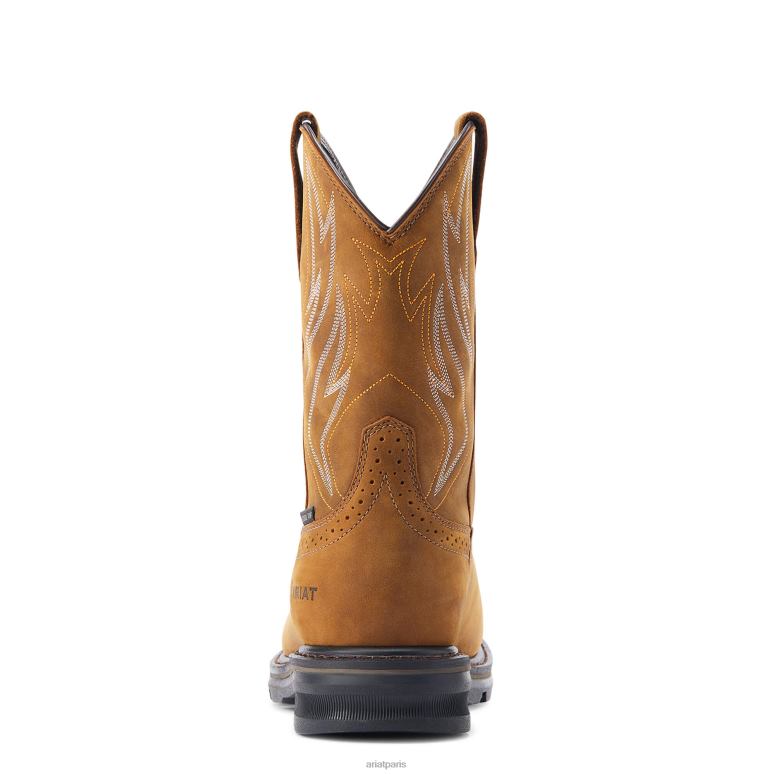 RJ66P255 Botte de travail imperméable à embout en acier Sierra Shock Shield Ariat chaussure marron vieilli Hommes