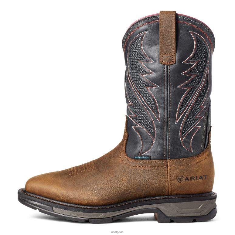 RJ66P263 botte de travail imperméable workhog xt venttek Ariat chaussure brun de seigle Hommes