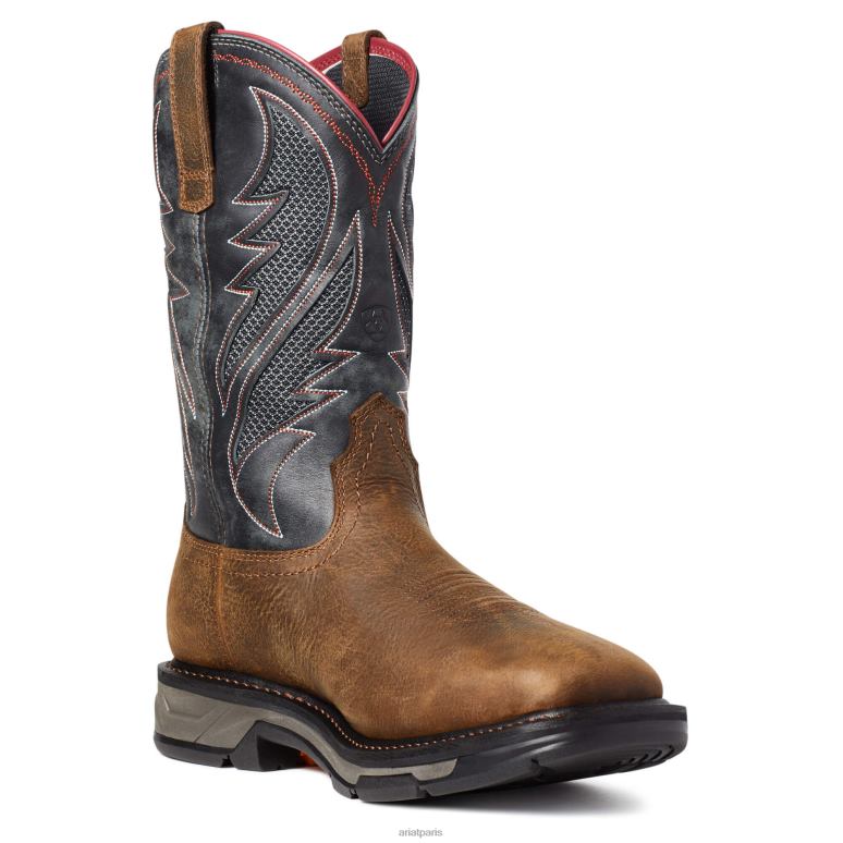 RJ66P263 botte de travail imperméable workhog xt venttek Ariat chaussure brun de seigle Hommes