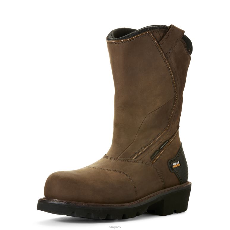 RJ66P274 botte de travail imperméable à embout composite powerline 400g 400g Ariat chaussure brun huileux vieilli Hommes