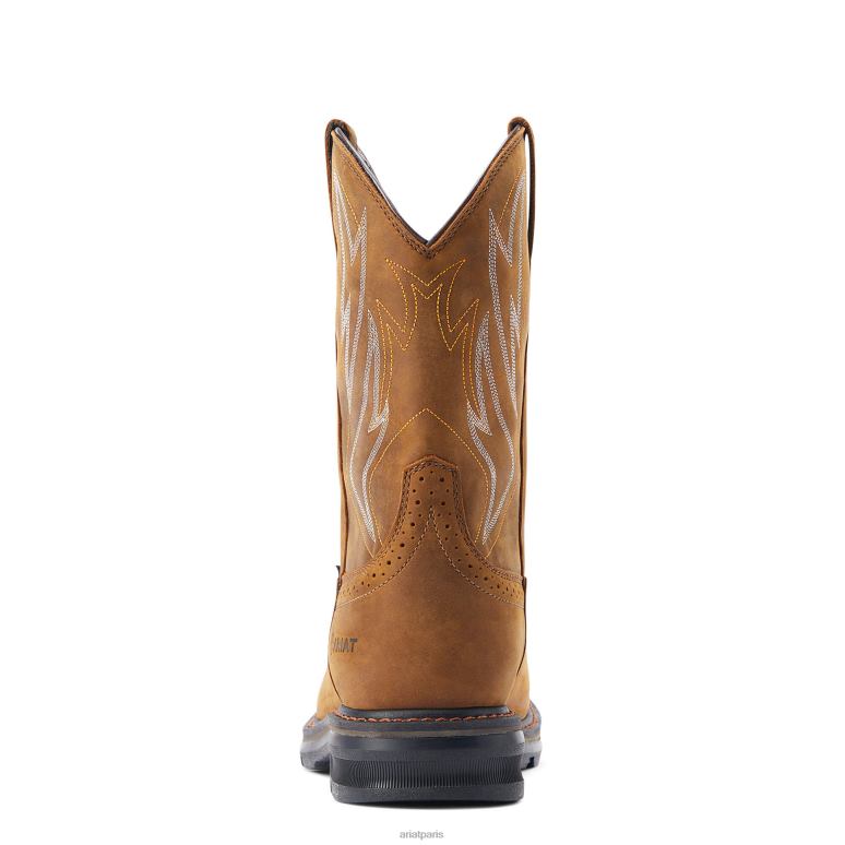 RJ66P276 Botte de travail imperméable Sierra Shock Shield Ariat chaussure marron vieilli Hommes