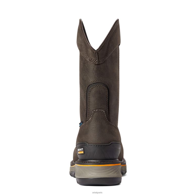 RJ66P283 botte de travail à bout composite imperméable à enfiler Stump Jumper Ariat chaussure café de fer Hommes