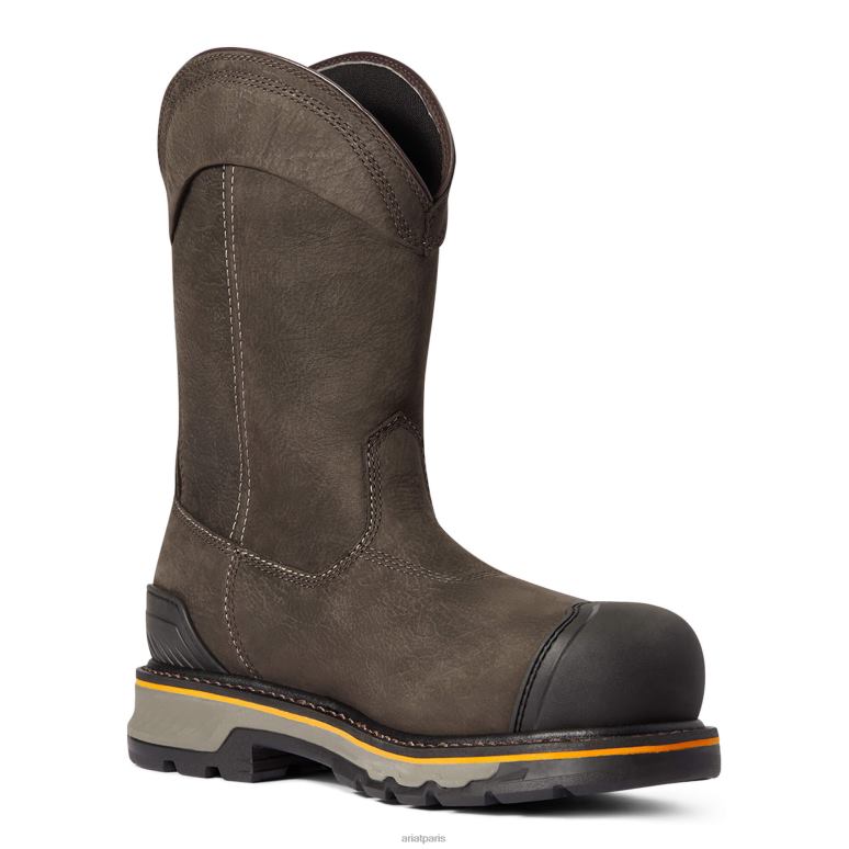 RJ66P283 botte de travail à bout composite imperméable à enfiler Stump Jumper Ariat chaussure café de fer Hommes