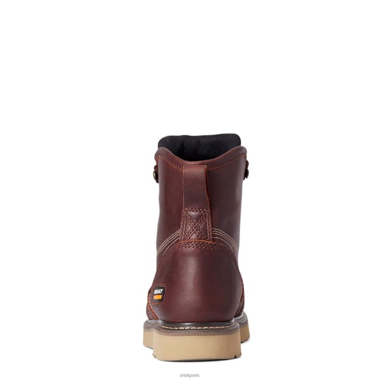 RJ66P288 Botte de travail imperméable de 6 po à bout moc avec coin d'armature Ariat chaussure cuivre rouillé Hommes