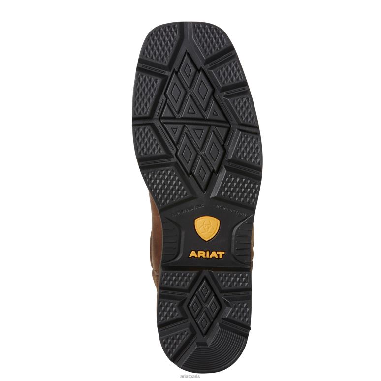 RJ66P296 Botte de travail Groundbreaker à bout carré large Metguard Metguard à bout en acier Ariat chaussure brun Hommes