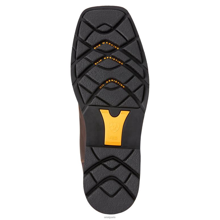 RJ66P298 botte de travail Sierra à bout carré large et à bout en acier Ariat chaussure marron foncé Hommes