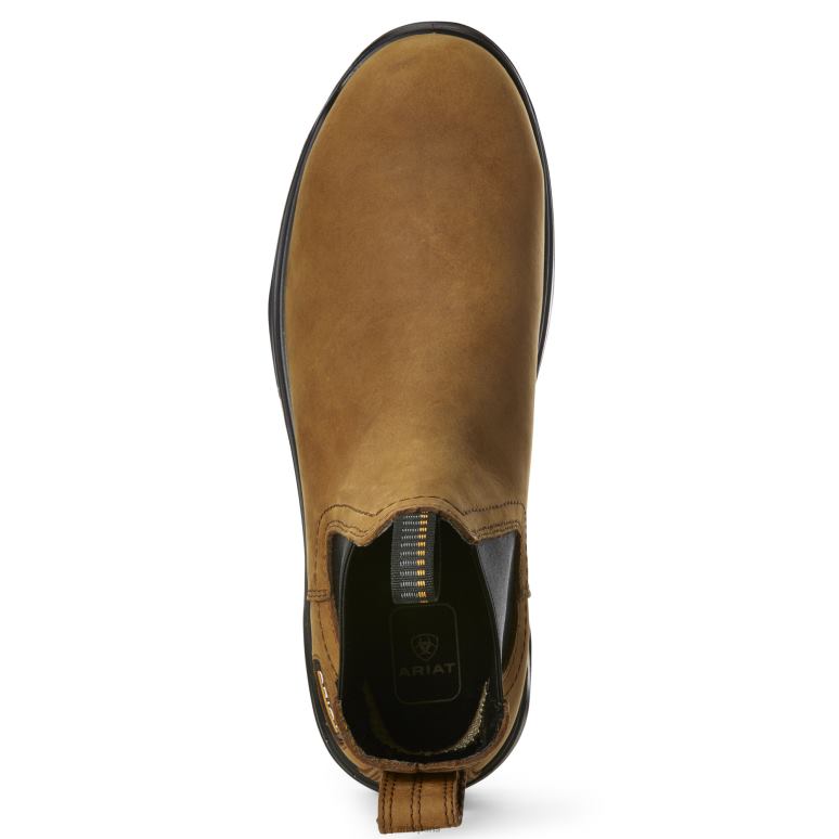 RJ66P299 botte de travail imperméable à embout en carbone turbo chelsea Ariat chaussure écorce vieillie Hommes