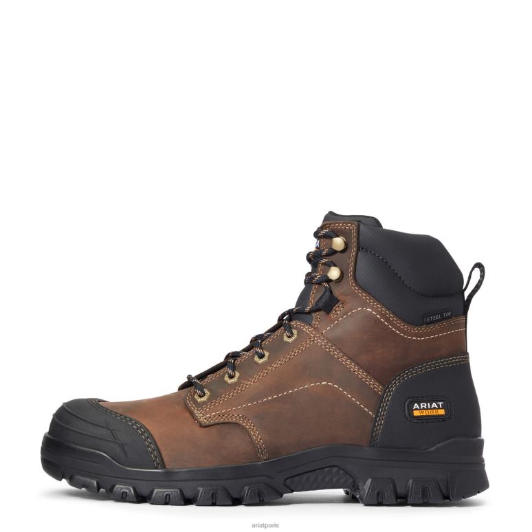 RJ66P301 Botte de travail à embout en acier de 6 po Ariat chaussure marron vieilli Hommes