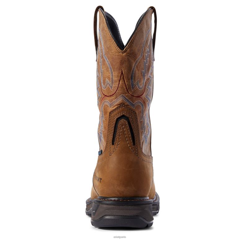 RJ66P318 Botte de travail imperméable à embout en carbone Workhog XT Ariat chaussure marron vieilli Hommes