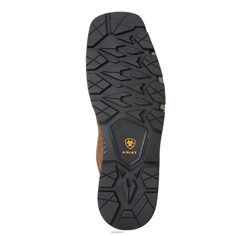 RJ66P321 Botte de travail imperméable Rebar Flex Western Ariat chaussure brun de seigle Hommes