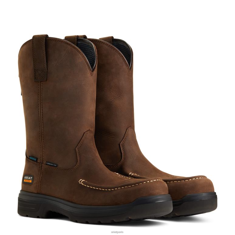 RJ66P326 botte de travail imperméable à embout en carbone turbo moc toe Ariat chaussure moka Hommes