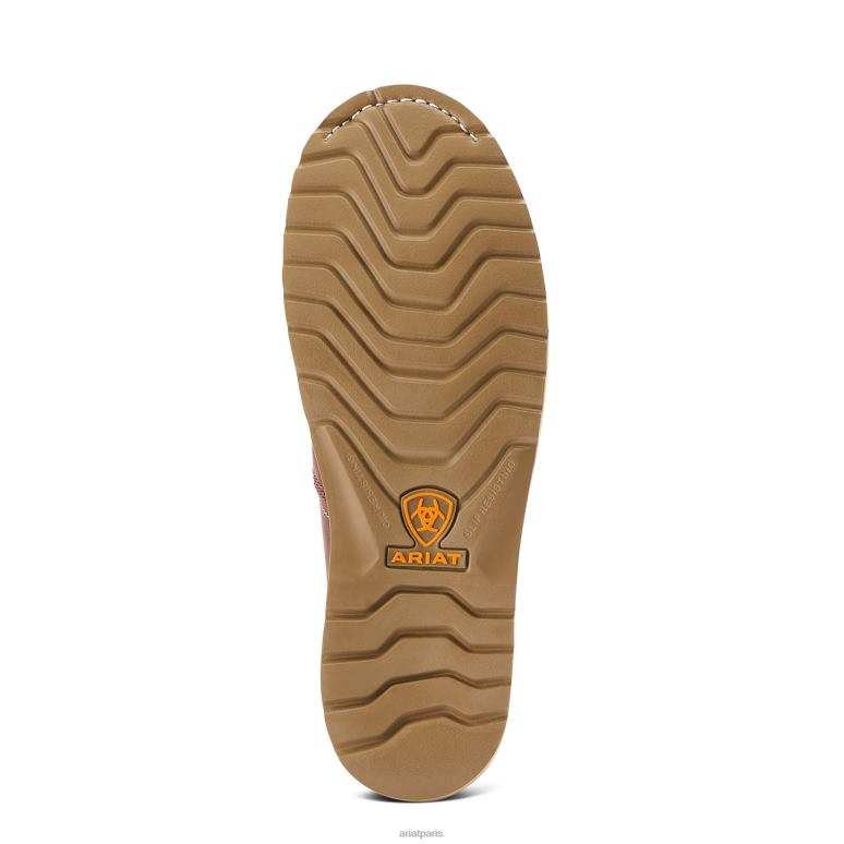 RJ66P337 Botte de travail imperméable à bout composite de 6 pouces à bout moc avec coin d'armature Ariat chaussure cuivre rouillé Hommes