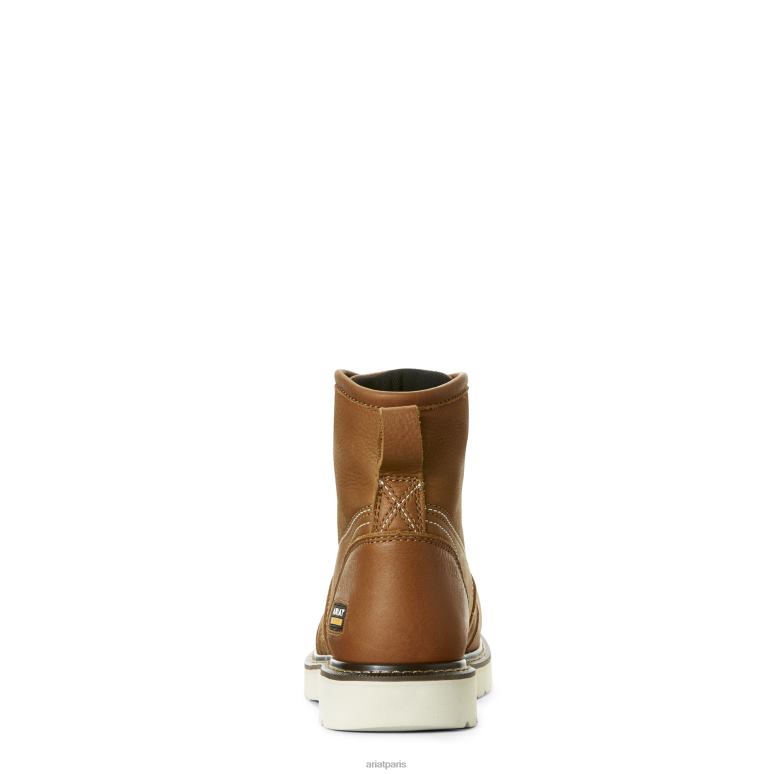 RJ66P345 Botte de travail imperméable de 6 po avec cale d'armature Ariat chaussure grizzly doré Hommes