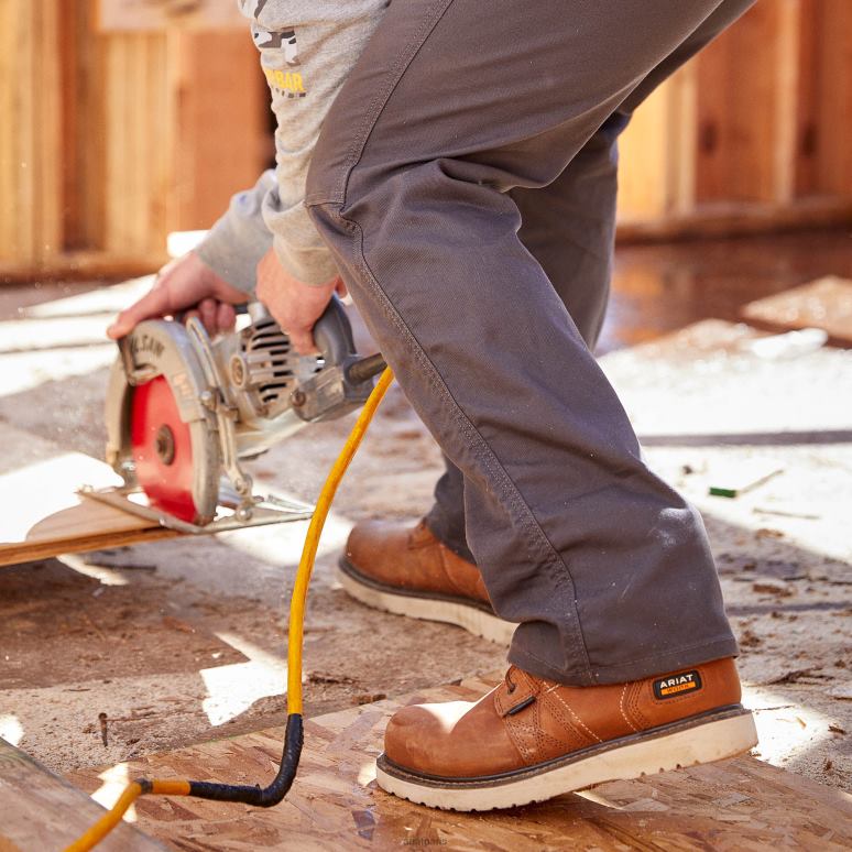 RJ66P345 Botte de travail imperméable de 6 po avec cale d'armature Ariat chaussure grizzly doré Hommes