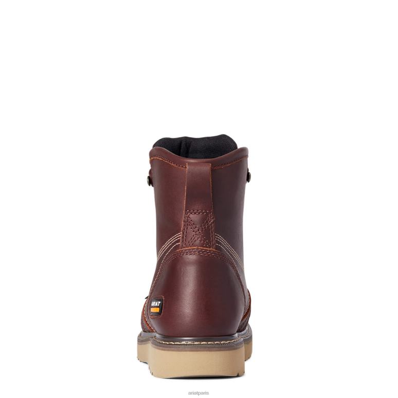 RJ66P346 Botte de travail imperméable de 6 po avec cale d'armature Ariat chaussure cuivre rouillé Hommes