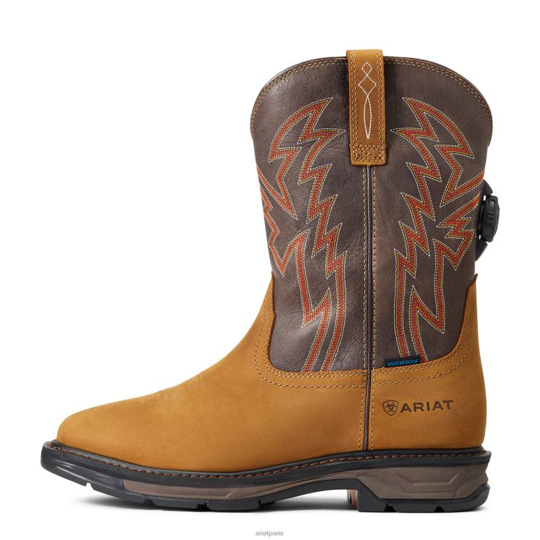 RJ66P347 botte de travail imperméable workhog xt boa Ariat chaussure écorce vieillie Hommes