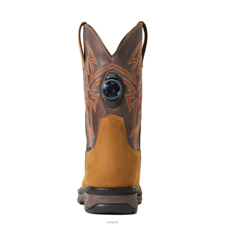 RJ66P347 botte de travail imperméable workhog xt boa Ariat chaussure écorce vieillie Hommes