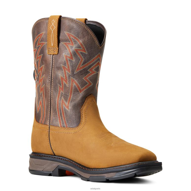 RJ66P347 botte de travail imperméable workhog xt boa Ariat chaussure écorce vieillie Hommes